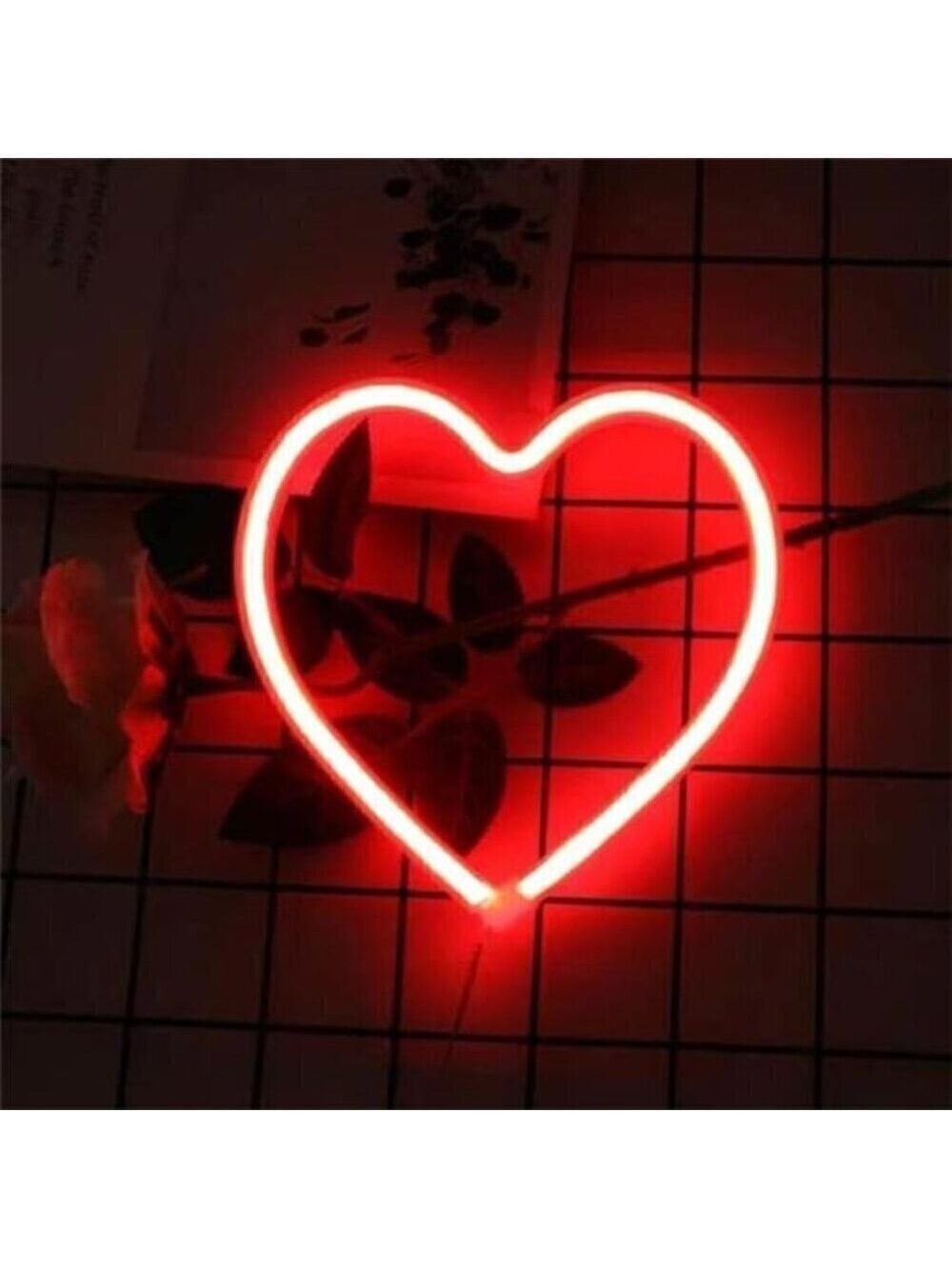 Red Heart Neon Sign LED Light Party, Table and Wall Decoration Light for NEW
